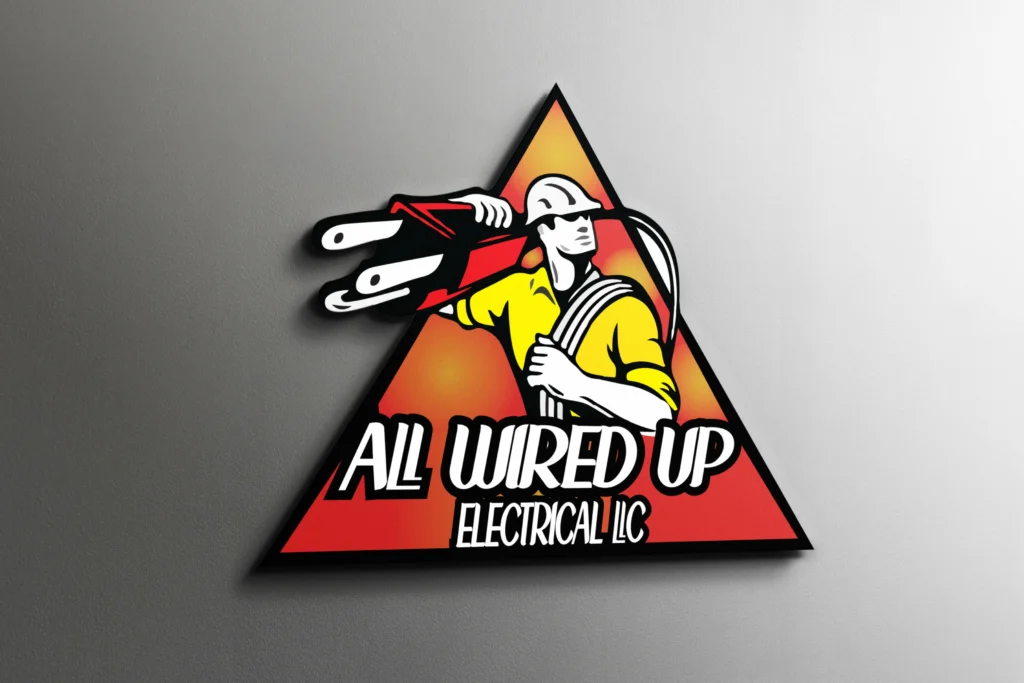 all wired up electrical logo mockup