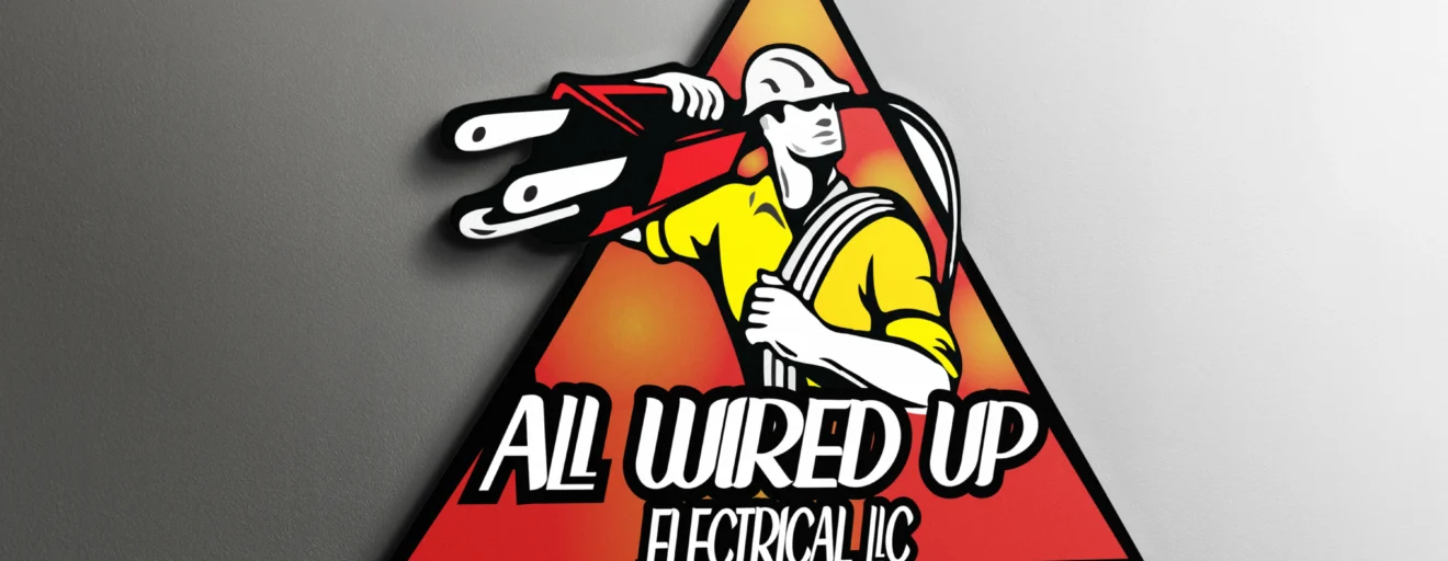 all wired up electrical logo mockup