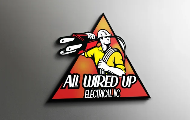 all wired up electrical logo mockup