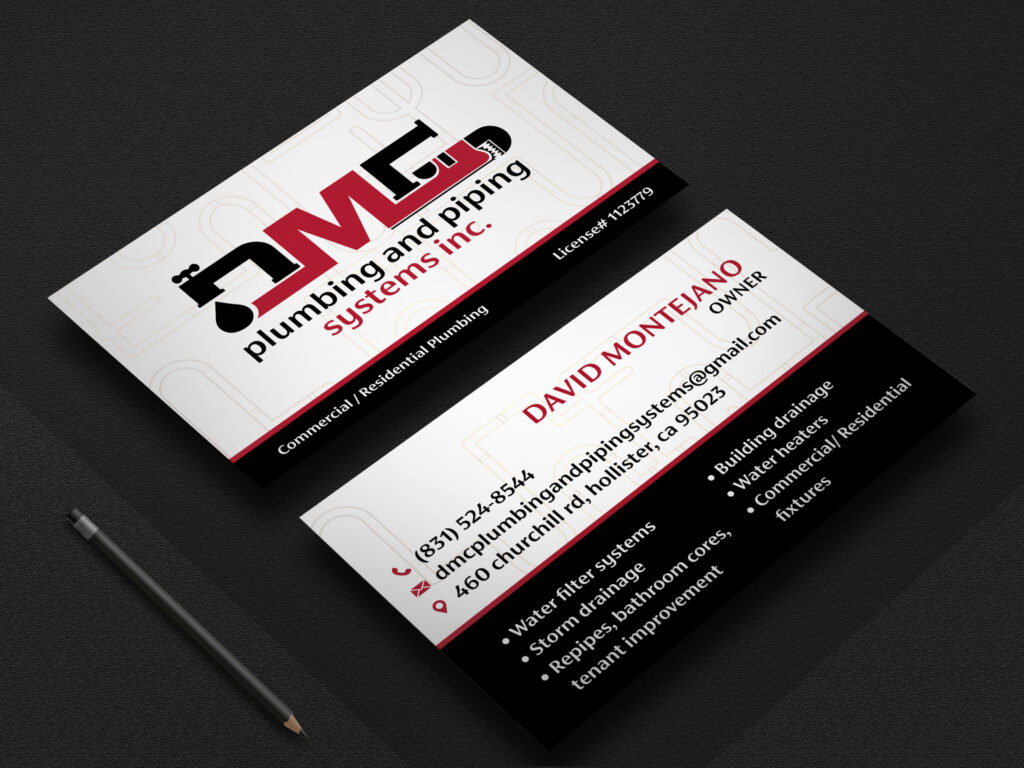 dmc plumbing business card mockup
