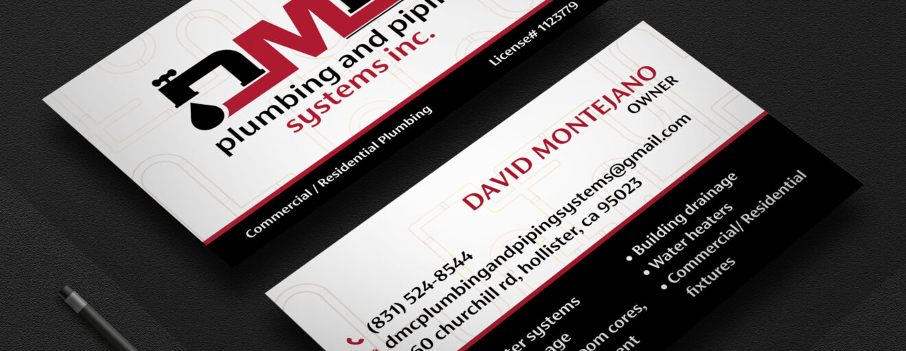 dmc plumbing business card mockup