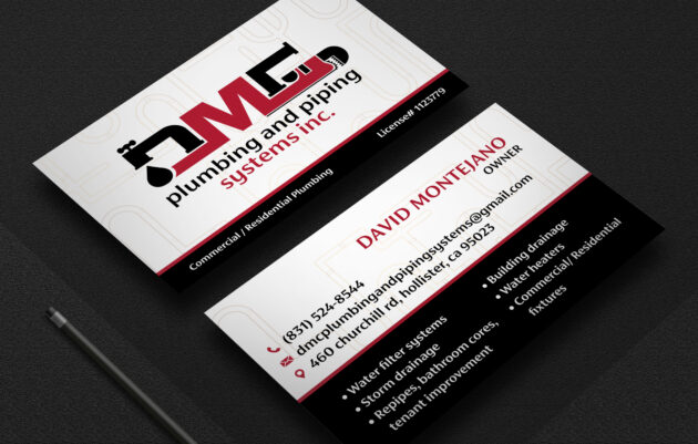 dmc plumbing business card mockup